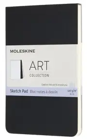 Moleskine Art Sketch Pad, Soft Cover, Pocket (3.5" x 5.5") Plain/Blank, Black...