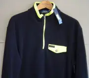 NWT $145 POLO RALPH LAUREN Mens XL FLEECE MOCKNECK PULLOVER JACKET Black 0415239