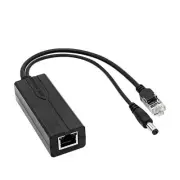 1PC 48V to 12W 2A Gigabit POE Splitter IEEE802.3af/at Overvoltage Protection