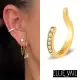 【ELLIE VAIL】邁阿密防水珠寶 細緻鑲鑽C型耳環 金色耳骨夾 Leila(單支販售)
