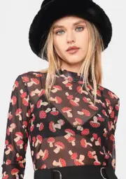 [Dangerfield] Mushroom Mesh Top