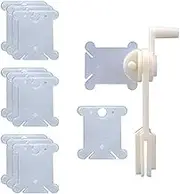 domoi 500 Pieces Plastic Embroidery Floss Bobbins with Floss Winder for Craft DIY Bobbin Winder
