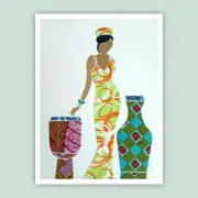 Fabric Collage, "Rhythmic Reflections 1" Fabric Art, Wall Art