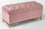 Storage Ottoman Blanket Box 100cm Velvet Pink