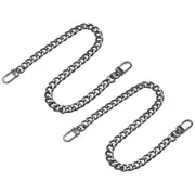 Iron Flat Chain Straps, 16" 2Pcs Handbag Chains Purse Straps Replacement, Black