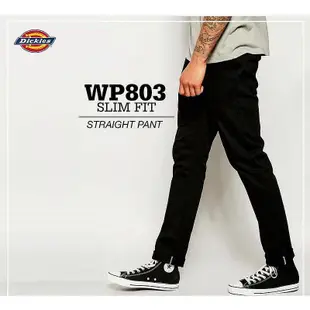 101潮流迪凱思 Hitam Dickies 褲子黑色 Wp803 修身直筒褲高級男士長奇諾滑板褲最新
