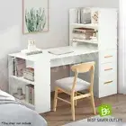 Office Computer Desk Study Table Workstation Shelf Drawer Storage Bookcase White