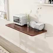 FANGXIN Wall Mounted Folding Table, Drop Leaf Tables Fold Down Floating Desk, Laundry Folding Table, Kitchen Restaurant Home Bar Work Table, Easy to Install and Clean (Brown, 80×40cm)