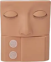 Lash Mannequin Head, 3 in 1 Eyelash Extension Mannequin Head with Lash Glue Rings Eyelash Extension Tray for Eyelid Eyelash Extension Practice Makeup Training, Soft Touch (Skin Color)