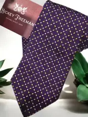 HICKEY FREEMAN HANDMADE IN USA OF LUXURY ENGLISH TWIL SILK NECKTIE, NWT $95