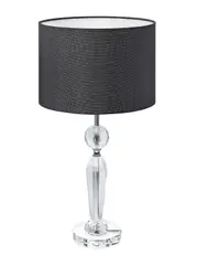 Sophie Medium 1 Light Table Lamp in Crystal/Black