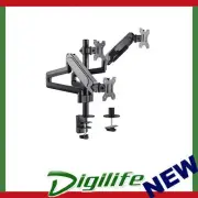 Brateck Triple Monitors Pole-Mounted Gas Spring Monitor Arm Fit Most 17"-27"