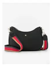 [Madison Accessories] Simone Crescent Zip Top Small Crossbody Bag in Black