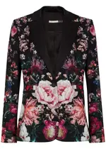 Alice + Olivia Breann Floral-print Blazer - Black - 4 (UK8 / S) 4 (UK8 / S)