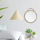 Round Wall Mirror Wall Decor Rattan Frame 11'' Makeup Mirror for Home Accent