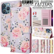 For iPhone 15 Pro case 14 Pro Max Plus 13 12 11 XS XR SE Patterned Wallet Cover