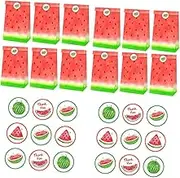 Parliky 1Set Watermelon Pattern Candy Present Summer Party Food Bags with Stickers Chic Decorative Favor Bags for Themed Celebrations