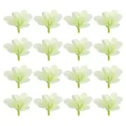 16Pcs Artificial Orchid Petals Faux Orchid Flower Head Fake Flowers, Green