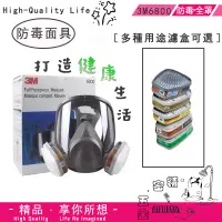 在飛比找蝦皮購物優惠-3M 6800全罩式防毒面具 化工甲醛防塵面罩 全臉防護氣體