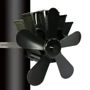 5 For Heat Powered Wood Stove Fan Wood Log Burner Fireplace Friendly Fan black