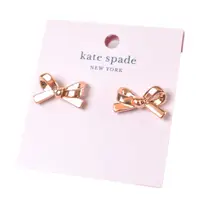 在飛比找PChome24h購物優惠-KATE SPADE 蝴蝶結針式耳環-玫瑰金
