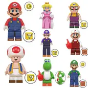 8Pcs/set Super Mario Minifigure Assembled Building Blocks Toys Mini Figure Collectible Gift