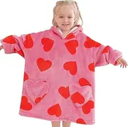 Mewkou Wearable Blanket Hoodie for Kids Oversized Sherpa Blanket Hoodie for Kids Boys Girls Teens Toddler