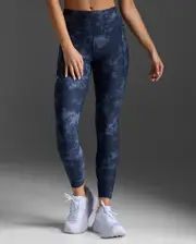 Aero Hi-Rise Compression Tights, 2XU, XS, Midnight/Halogen Reflective, Female