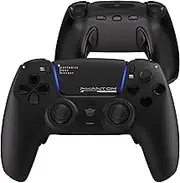 HEXGAMING PHANTOM Pro Gaming Controller with 4 Remappable Buttons, 6 Remapping Profiles, 8 Interchangeable Analog Stick, and Adjustable Triggers Compatible with ps5, PC, Mobile - Chaos Black
