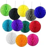 Cabilock 12 Pcs Assorted Color Honeycomb Balls Vibrant Decorative Paper Lanterns for Weddings Birthdays Parties and Home Decor and Wedding Accessories