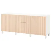 BESTÅ storage combination with drawers, white Björköviken/birch veneer, 180x42x74 cm
