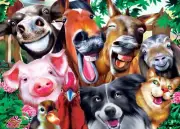 MasterPieces Selfies - Barnyard Grins 500 Piece Jigsaw Puzzle By Michael Searle