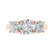 3.25Ct Round Cut Clear Gemstone Solid Gold Engagement Promise Statement Ring