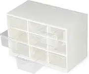 [zolyet] Plastic Parts Storage Box 9 Drawer Storage Hardware and Craft Cabinet Wall Mount White
