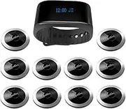SINGCALL Waterproof Wireless Calling Bells Patient Calling System Call Nurse Doctor,Pack of 1 Watch Receiver and 10 Pagers
