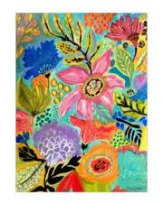Empire Art Direct Secret Garden Floral II Washable Art Area Rug