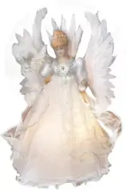 Stunning 14-Inch Fiberoptic Angel Tree Topper - Kurt Adler Christmas Special