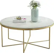 Nordic Living Room Marble Coffee Table - Round Creative Wrought Iron Simple Small Apartment End Table - Accentniture Tea Table/a/80 * 45Cm Feito na China Comfortable Anniversary