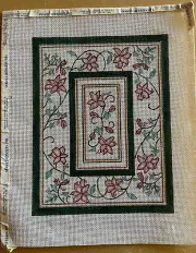 Needlepoint Canvas Floral Tapestry Decor/Doll House Rug Needled Canvas only