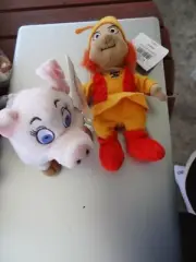 VINTAGE DISNEY BLACK CAULDRON HEN WEN AND FAIRFOLK PLUSH NWT