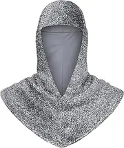 Renaissance Faux Chain Mail Coif Medieval Knight Cowl Crusader Armor Hood LARP Copsplay Costume Accessory