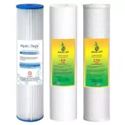 3 Stages 20" x 4.5" Big Blue Whole House Water Filter Replacement Pack