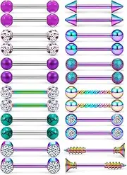 [Kadogohno] Nipple Rings for Women Nipple Piercing Jewelry 14G Nipple Rings Surgical Steel Screw Dangle Nipplerings Nipple Shield Ring Barbell Body Piercing Jewelry Set 5/8 Inch 16mm 12 Pairs