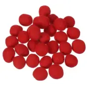 30 Pcs Wool Felt Balls Beads, 0.8 Inch Handmade Felt Pom Poms, Red