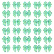 50 Pcs Mini Blue Yellow Ribbon Bows with Pearl 1" Ribbon Flowers Appliques