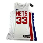NWT Nike Nic Claxton Brooklyn Nets #33 White Classic Swingman Jersey 44 Men’s M