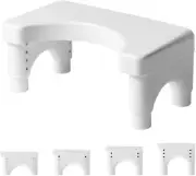 Toilet Stool for Adults W/ Plastic Feet - White Bathroom Squat Stool
