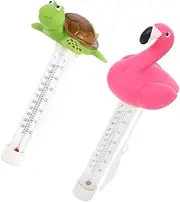 Homoyoyo 2pcs Tool Pool Floating Thermometer Floating Pool Thermometer Bath Temperature Thermometer Water Temperature Thermometer Floating Thermometer for Cold Plunge Set Plastic Animal
