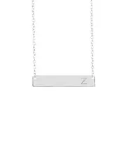 Sterling Forever Silver Bar Initial Necklace (A-Z)