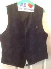 Marc Ecko Cut & Sew Men's 5 Button Vest Black on Black L NWT $79.50
